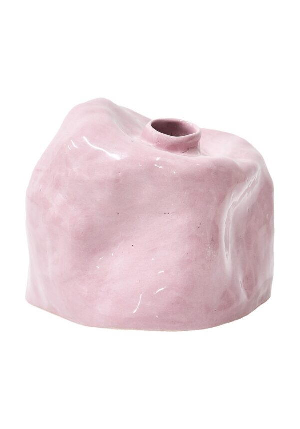 vase céramique Pink blob rose pâle vue de face
