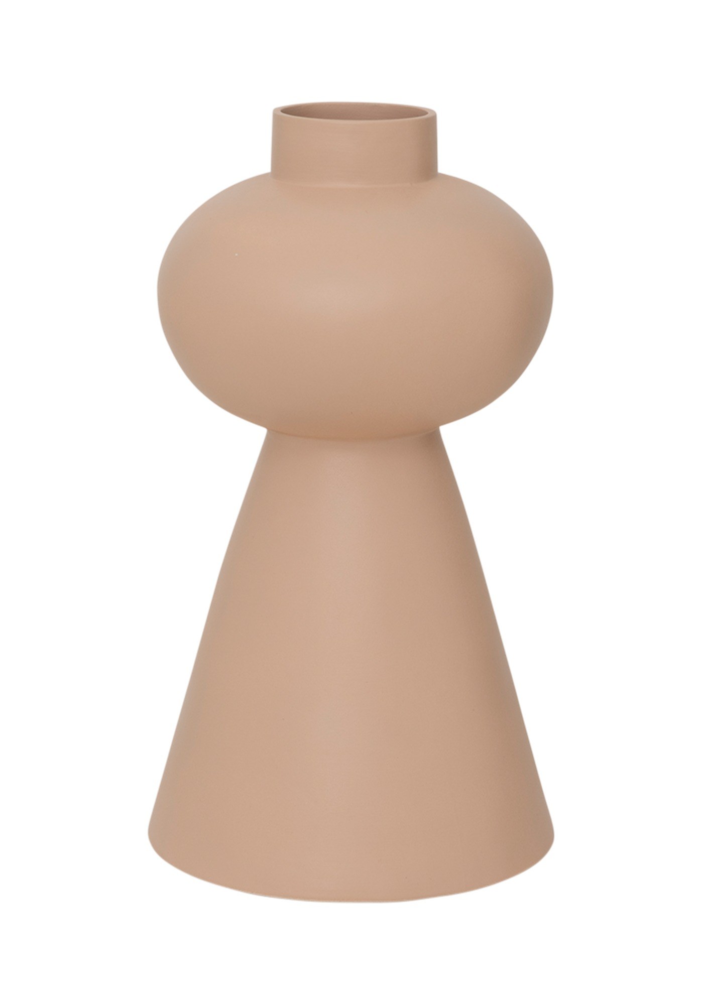 Vase Shin par Urban Nature Culture, grès rose poudré mat vase céramique Shin Urban Nature Culture, rendu sur fond blanc