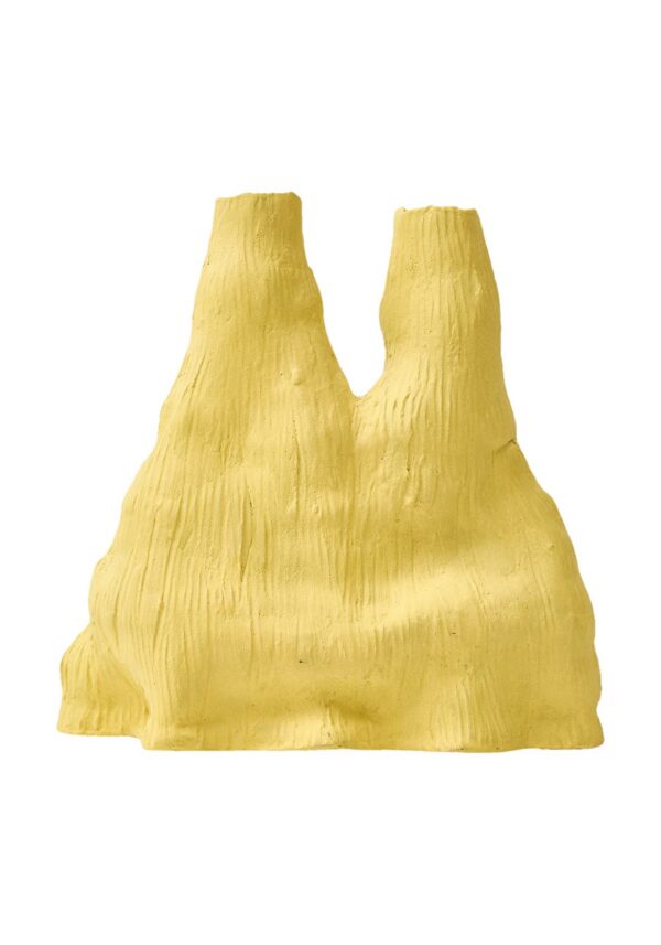 vase céramique Twinpeaks jaune à deux sommets vue de face