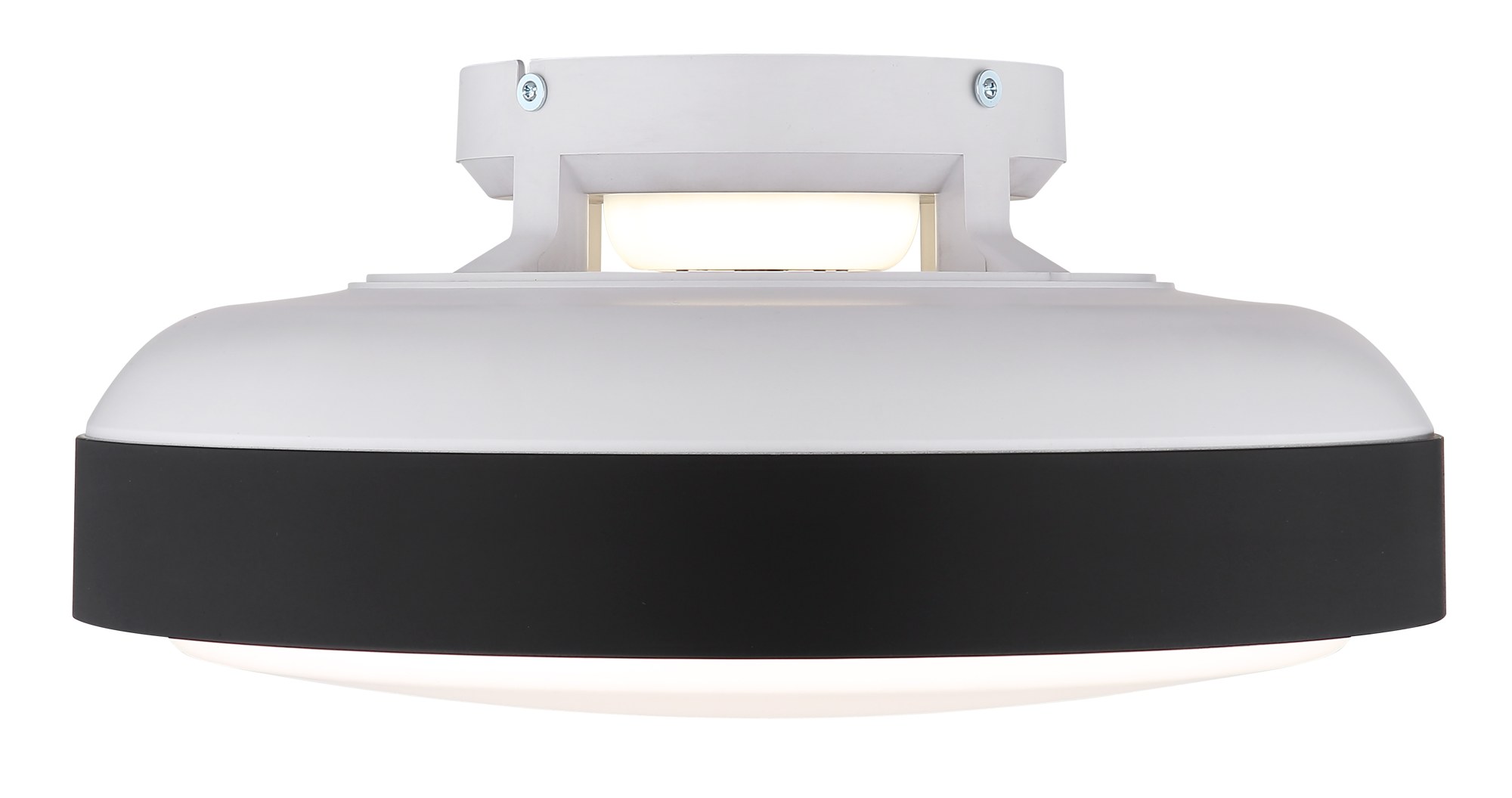 Ventilateur de plafond blanc 45 cm avec LED et télécommande radio ventilateur plafond blanc 45 cm vue de profil, 20 cm de hauteur