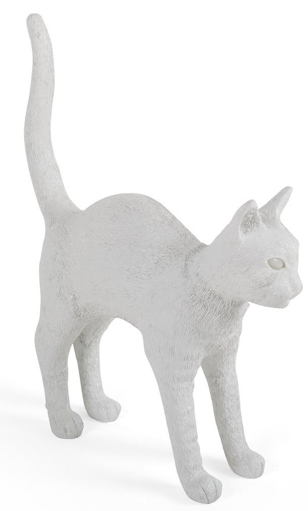 Lampe à poser Felix blanc en résine en forme de chat par Studio Job X Seletti
