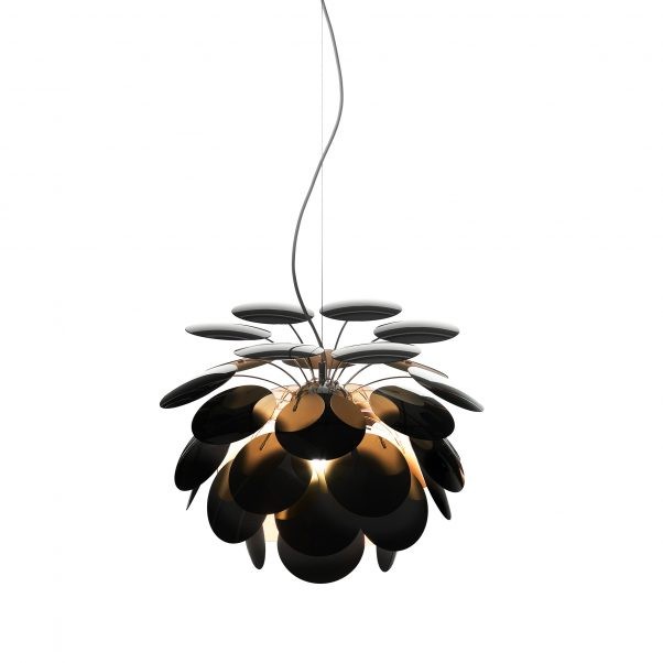 Suspension Discocó Ø132cm avec abat-jour 35 pétales en abs laqués par Christophe Mathieu - Marset Suspension Discocó Ø132cm avec abat-jour 35 pétales en abs laqués par Christophe Mathieu - Marset