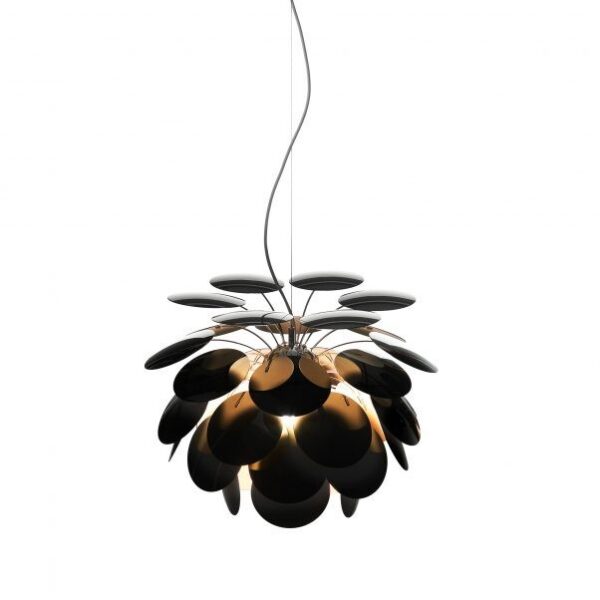 Suspension Discocó Ø68cm avec abat-jour 35 pétales en abs laqués par Christophe Mathieu - Marset