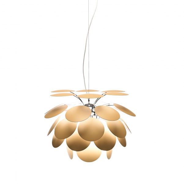 Suspension Discocó Ø35cm avec abat-jour 35 pétales en abs laqués par Christophe Mathieu - Marset Suspension Discocó Ø35cm avec abat-jour 35 pétales en abs laqués par Christophe Mathieu - Marset
