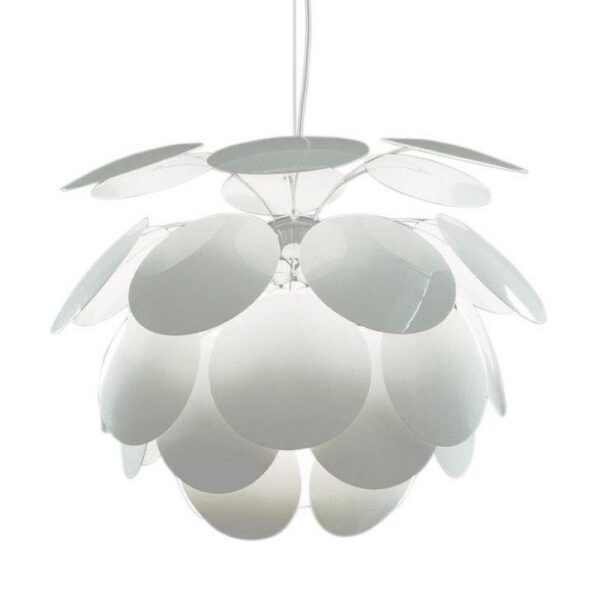 Suspension Discocó Ø35cm avec abat-jour 35 pétales en abs laqués par Christophe Mathieu - Marset