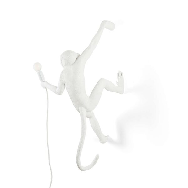 Applique murale the Monkey debout Version Right en résine blanc par Seletti