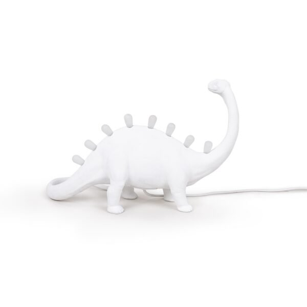 Lampe à poser Jurassic Lamp Bronto en forme de brontosaure en résine blanc par Seletti