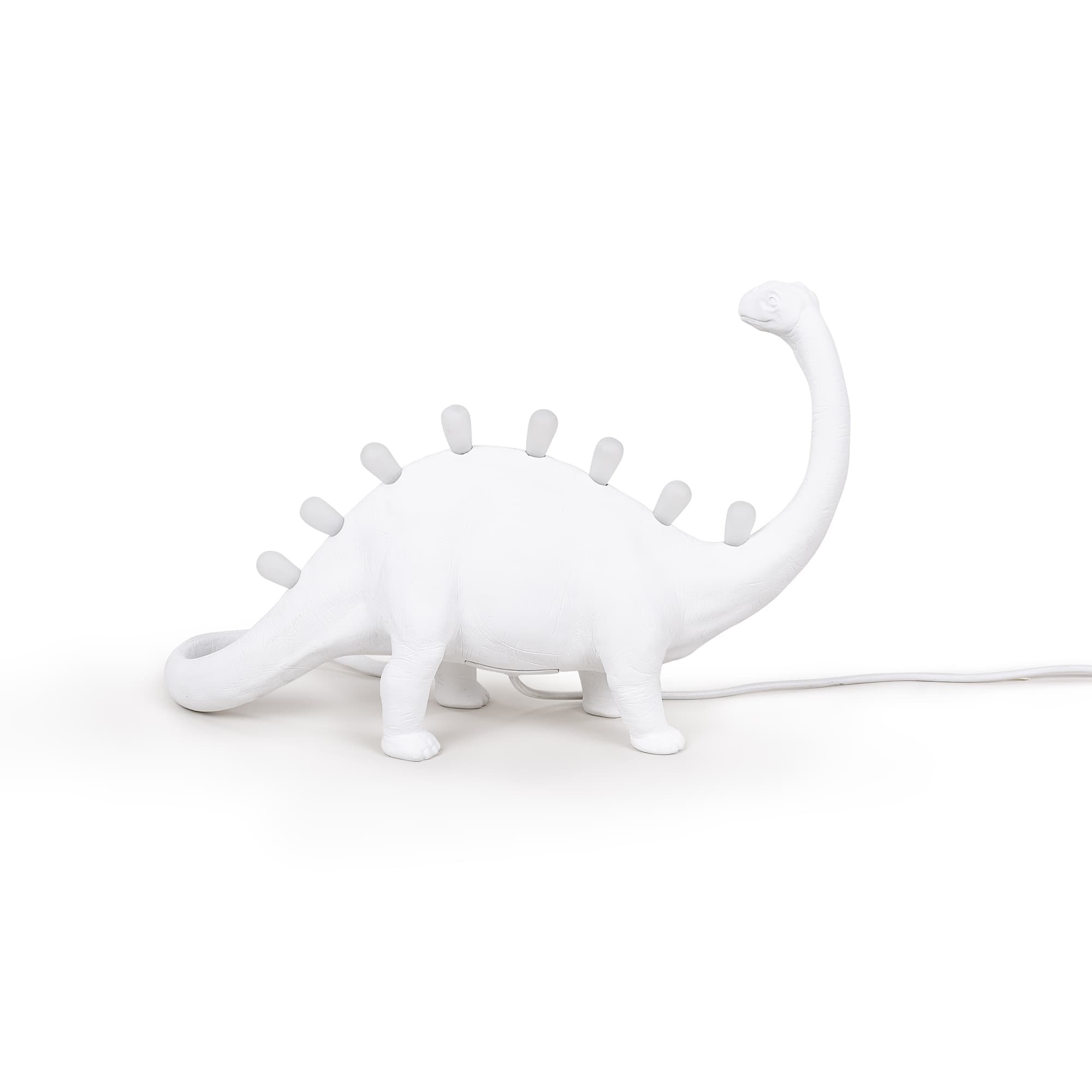 Lampe à poser Jurassic Lamp Bronto en forme de brontosaure en résine blanc par Seletti
