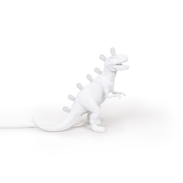Lampe à poser Jurassic Lamp Rex en forme de Tyrannosaurus en résine blanc par Seletti
