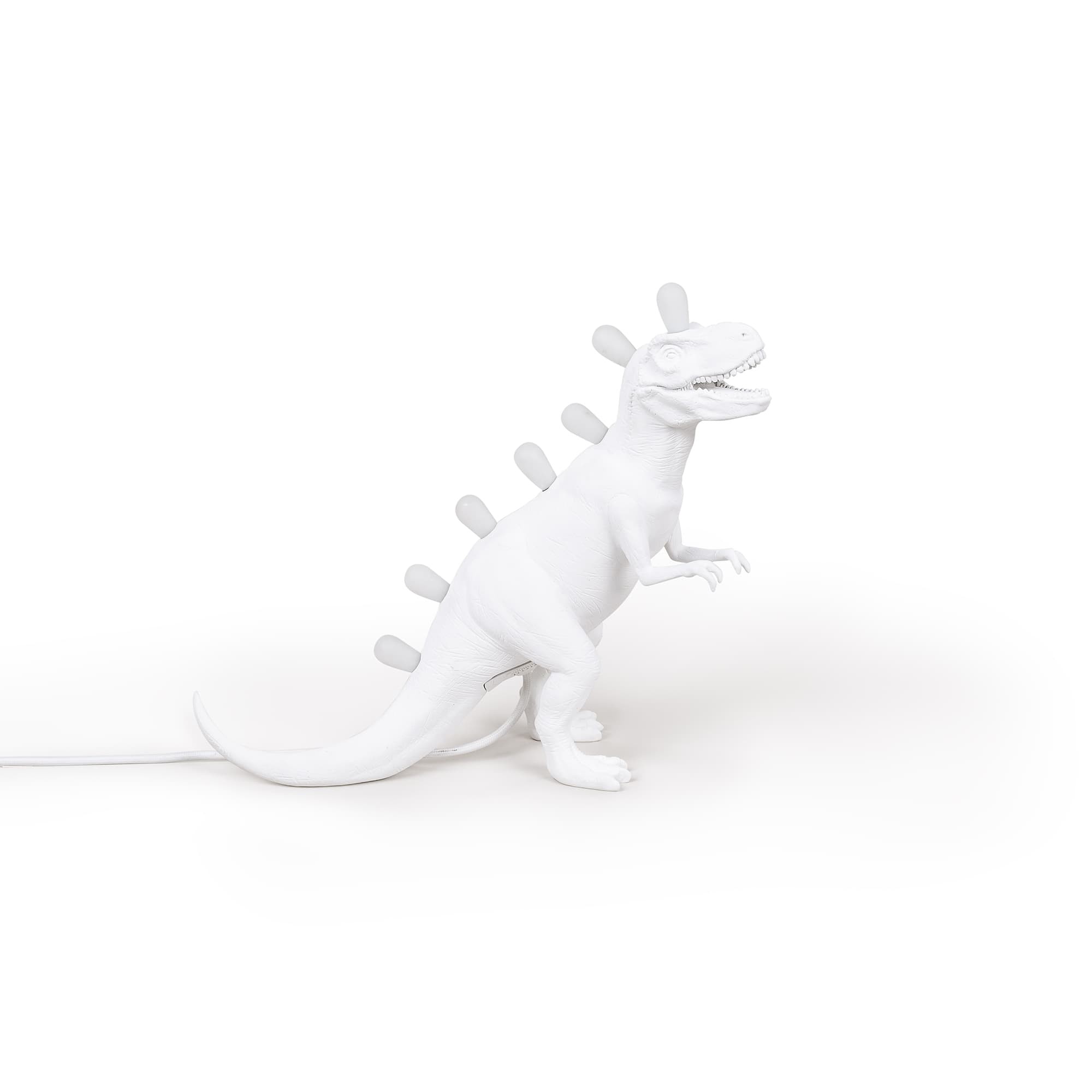 Lampe à poser Jurassic Lamp Rex en forme de Tyrannosaurus en résine blanc par Seletti