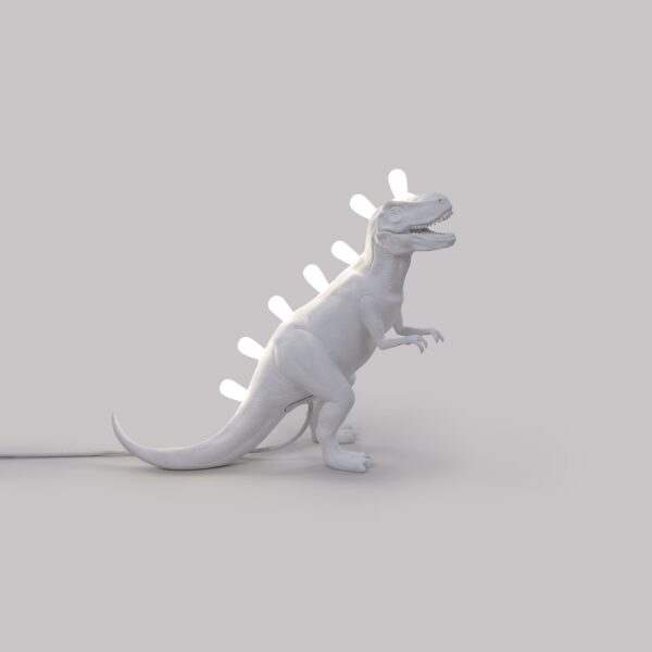 Lampe à poser Jurassic Lamp Rex en forme de Tyrannosaurus en résine blanc par Seletti