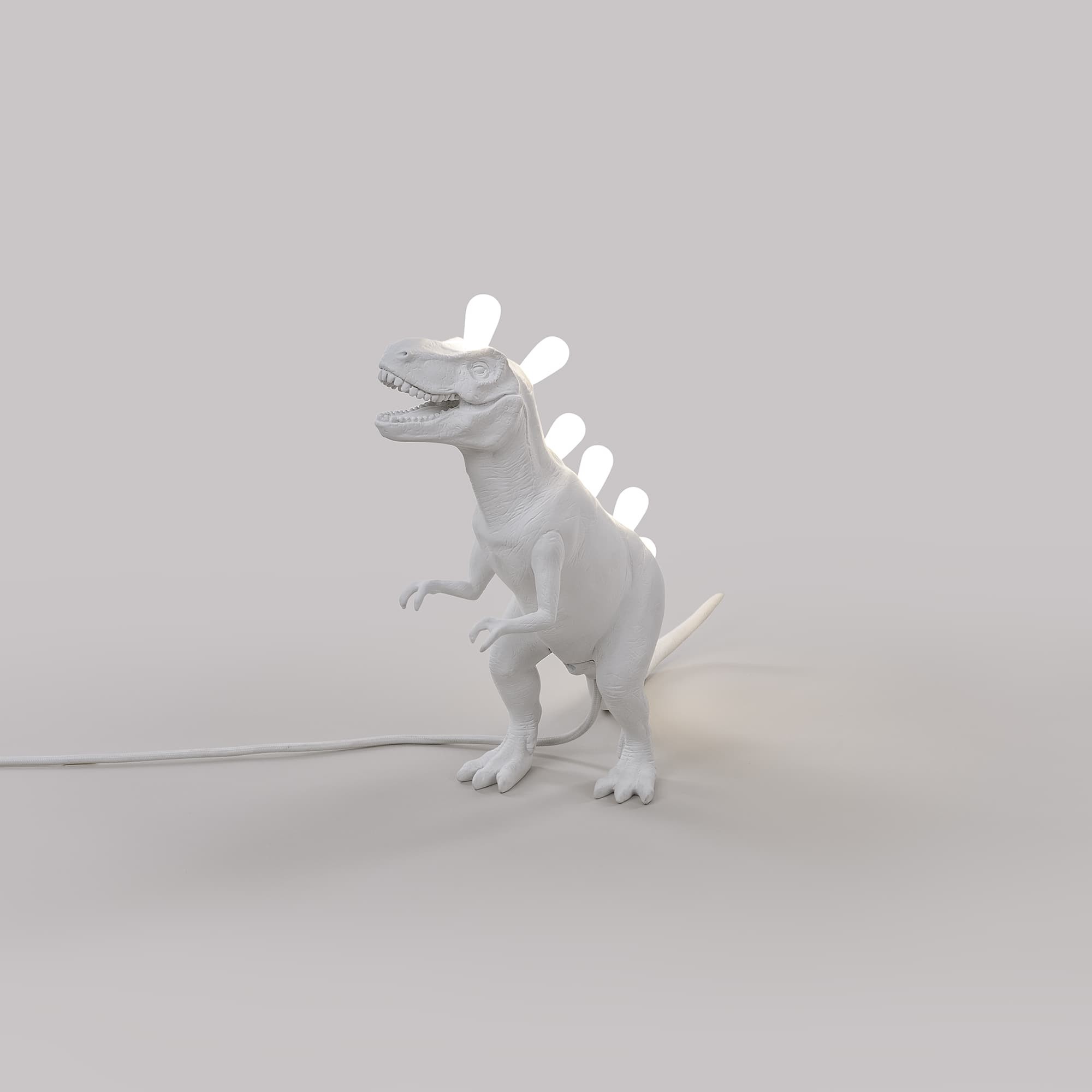 Lampe à poser Jurassic Lamp Rex en forme de Tyrannosaurus en résine blanc par Seletti Lampe à poser Jurassic Lamp Rex en forme de Tyrannosaurus en résine blanc par Seletti