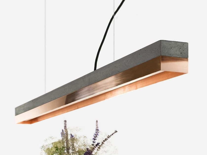 Suspension Design C1 Rectangular 122 cm Cuivre en béton par Gant Light Suspension Design C1 Rectangular 122 cm Cuivre en béton par Gant Light