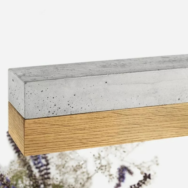 Suspension Design C1 Rectangular 122 cm Bois-chêne et béton par Gant Light