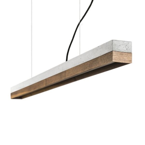 Suspension design en béton et noyer C1 au design industriel et minimaliste par Gant Lights