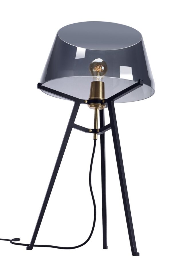 Lampe à poser Ella noir avec abat-jour en verre soufflé par Anton de Groof X Tonone