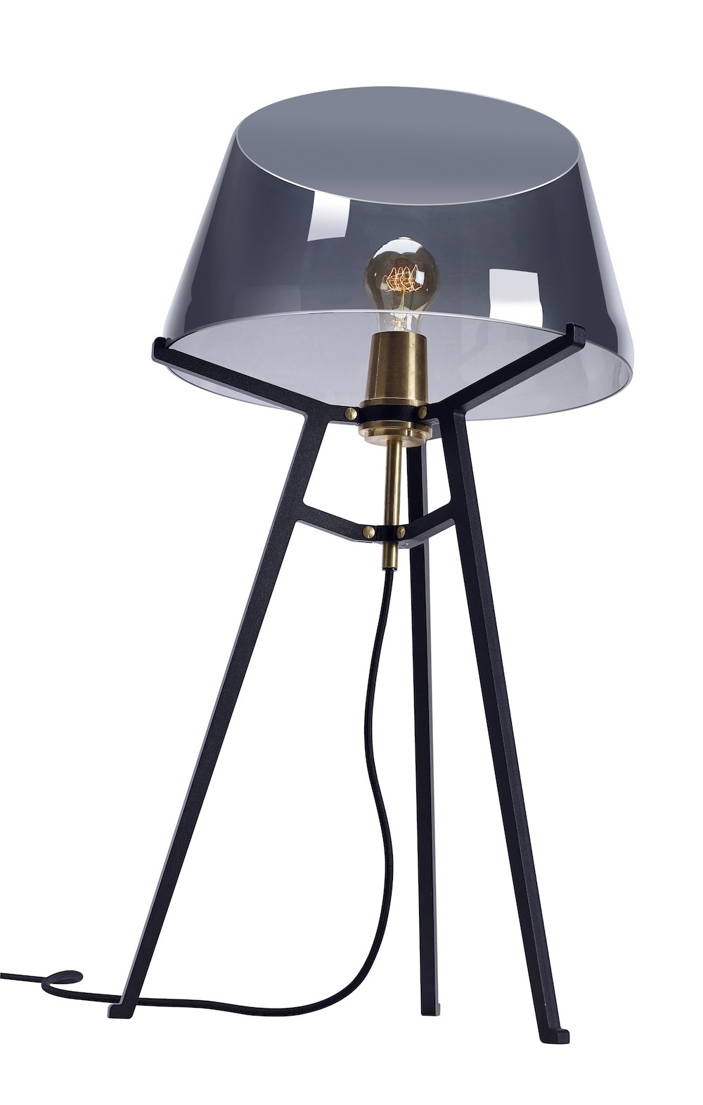 Lampe à poser Ella noir avec abat-jour en verre soufflé par Anton de Groof X Tonone