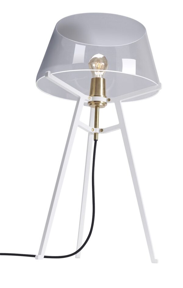 Lampe à poser Ella blanc avec abat-jour en verre soufflé par Anton de Groof X Tonone