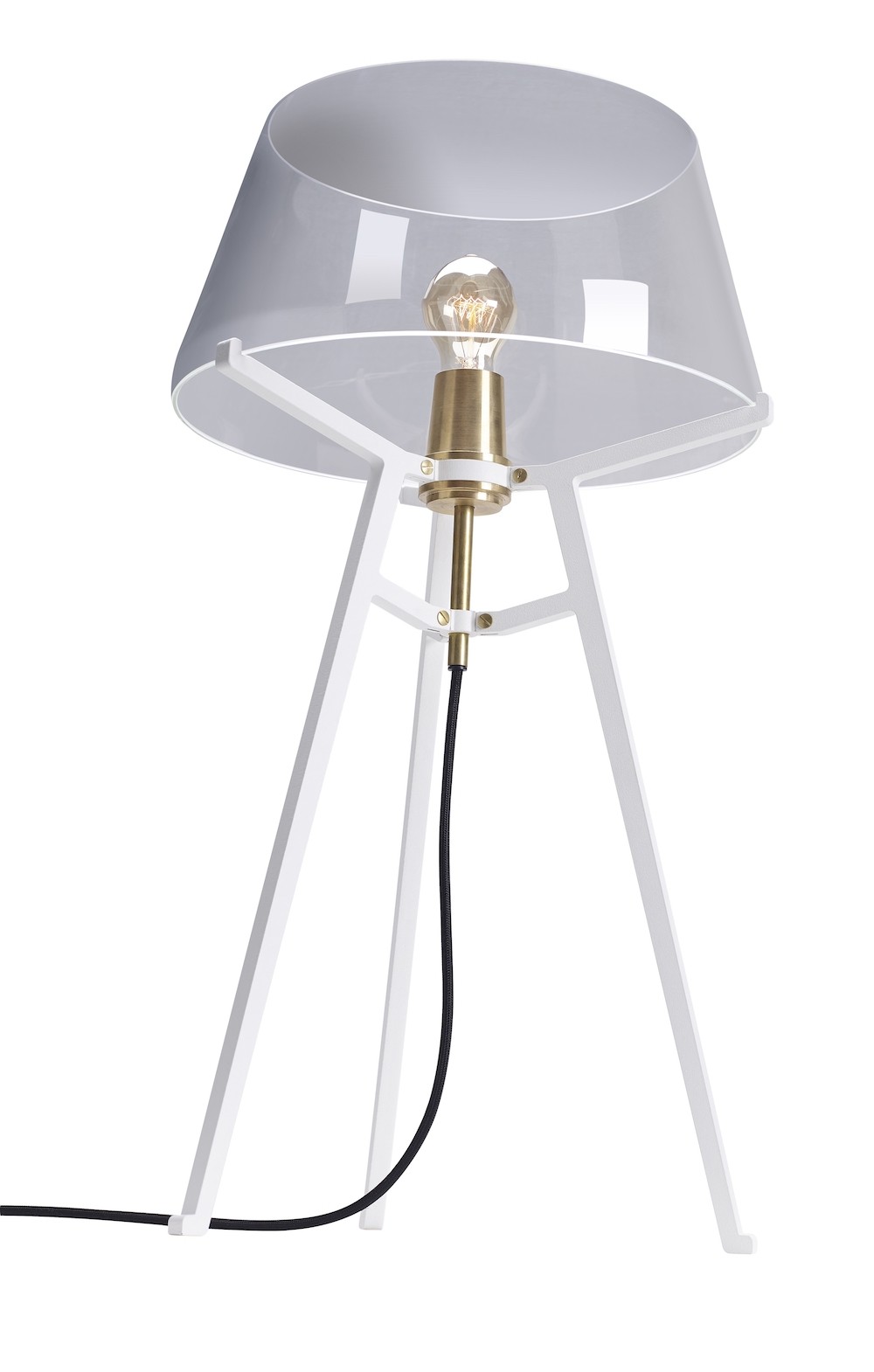 Lampe à poser Ella blanc avec abat-jour en verre soufflé par Anton de Groof X Tonone