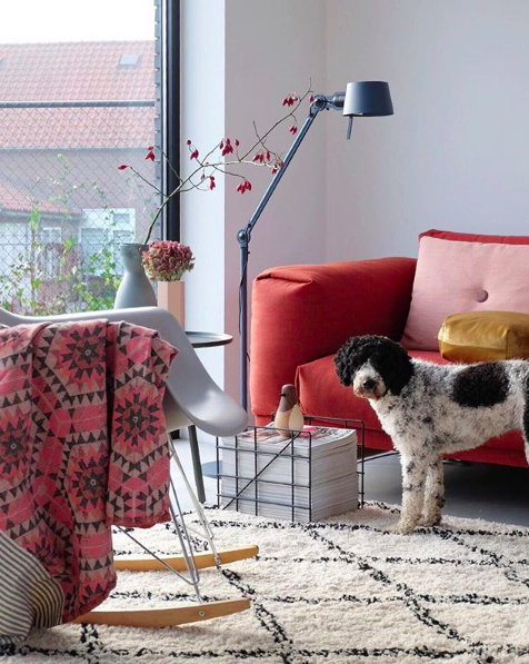 Lampadaire industriel Bolt petit avec un bras articulé par Anton de Groof X Tonone