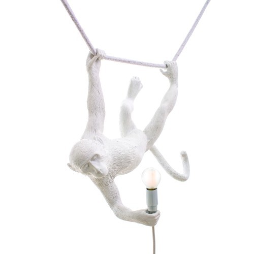 Suspension the Monkey SWING en résine blanc par Seletti x MARCANTONIO
