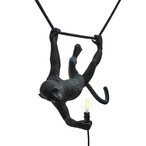 Suspension the Monkey SWING en résine noir par Seletti x MARCANTONIO