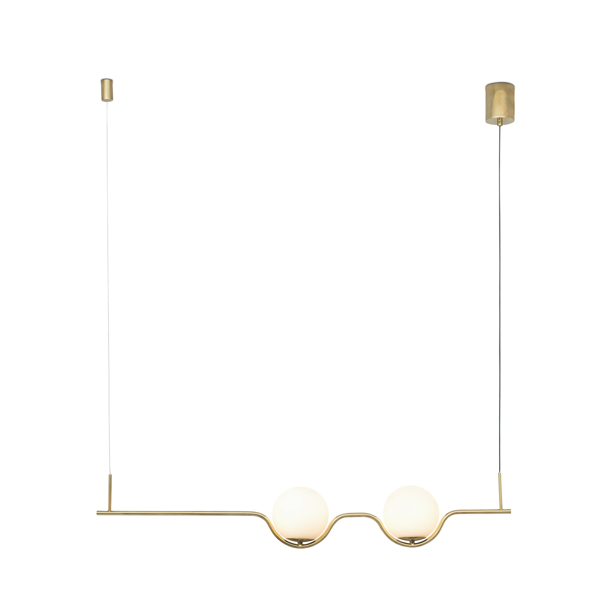 Suspension Le Vita horizontal en aluminium avec finition en laiton pour un design chic par Nahtrang
