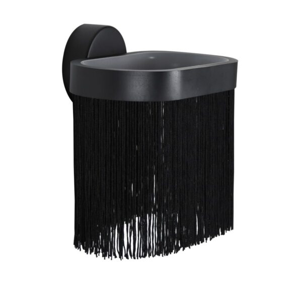 Applique murale GALON L en acier noir avec franges par Guillaume Delvigne X Eno studio