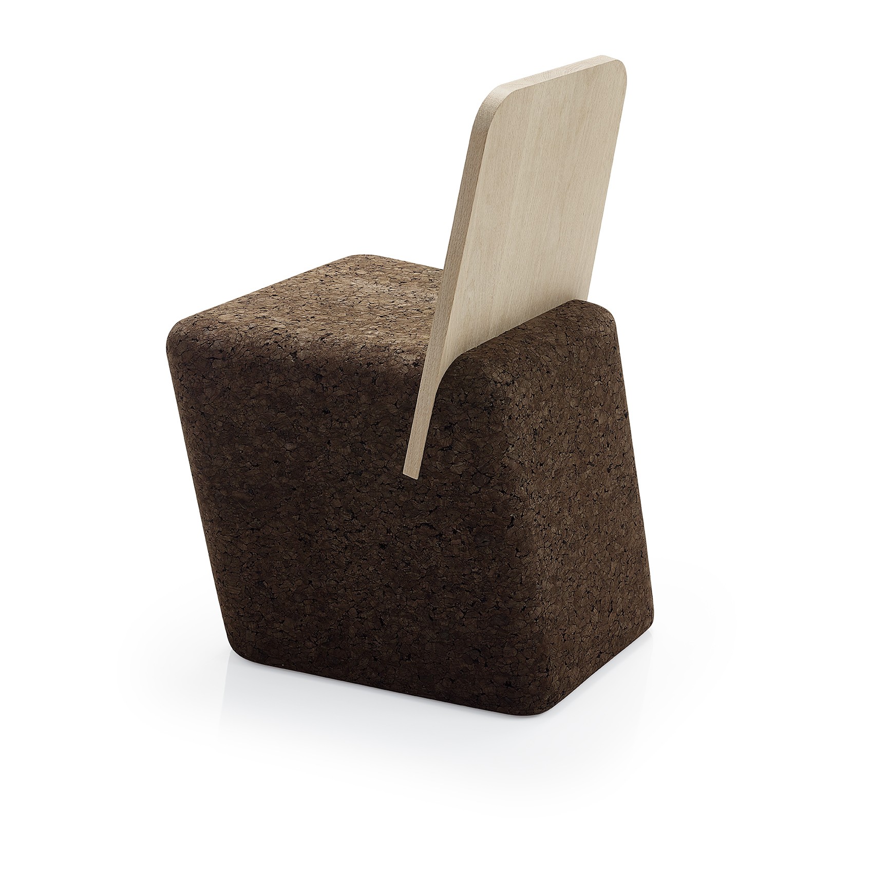 Chaise design original Cut en liège noir et bois Chaise design original Cut en liège noir et bois