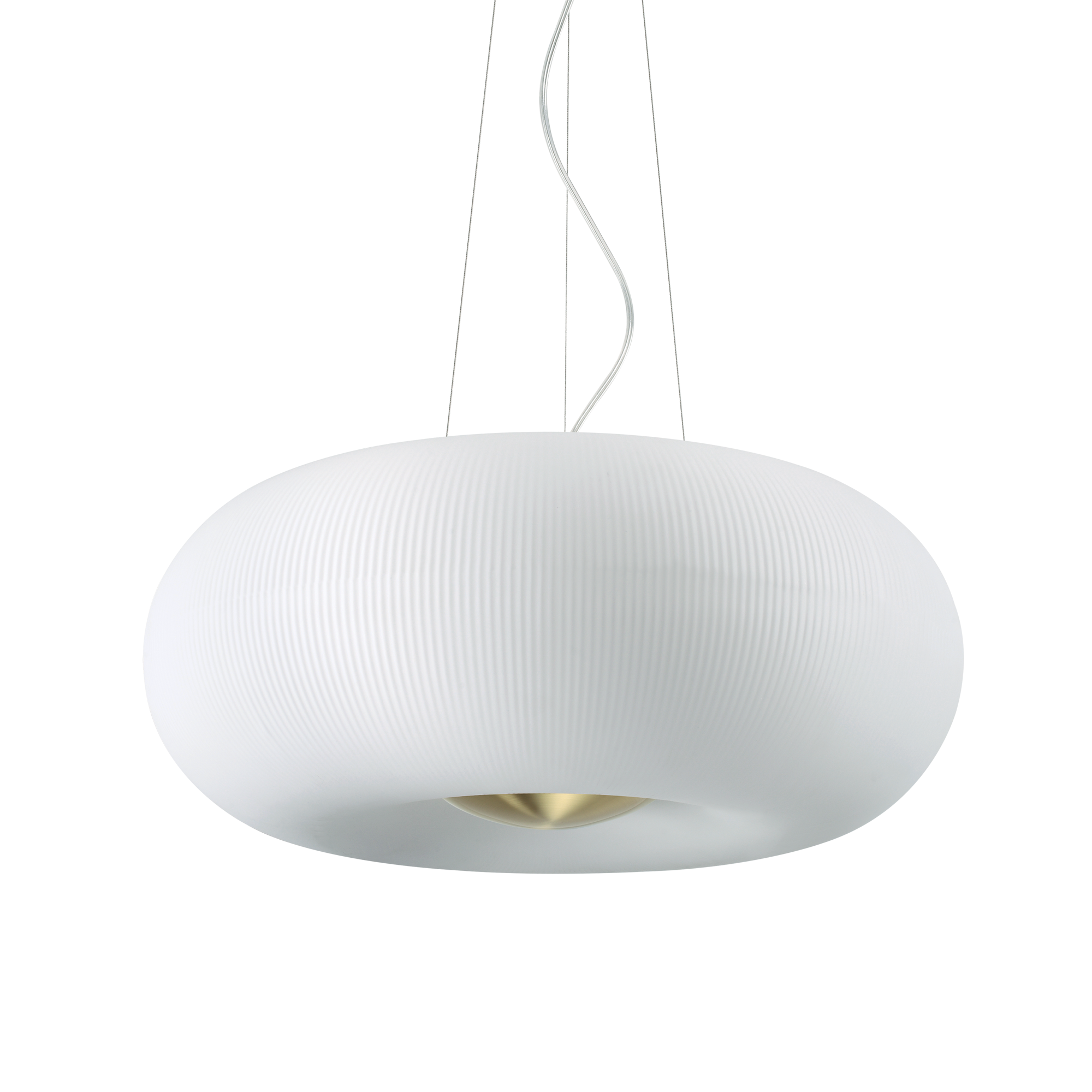 Suspension design Japonais Ø 52 cm en verre blanc soufflé au design contemporain