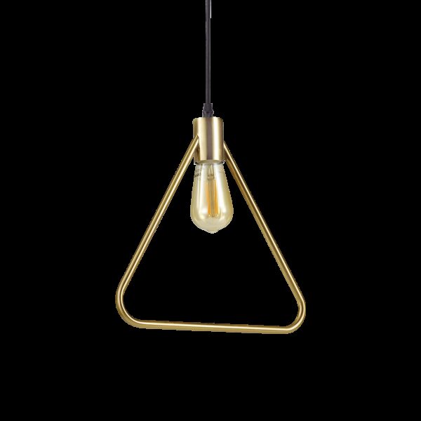 Suspension Pavillon triangle en laiton mat au design graphique