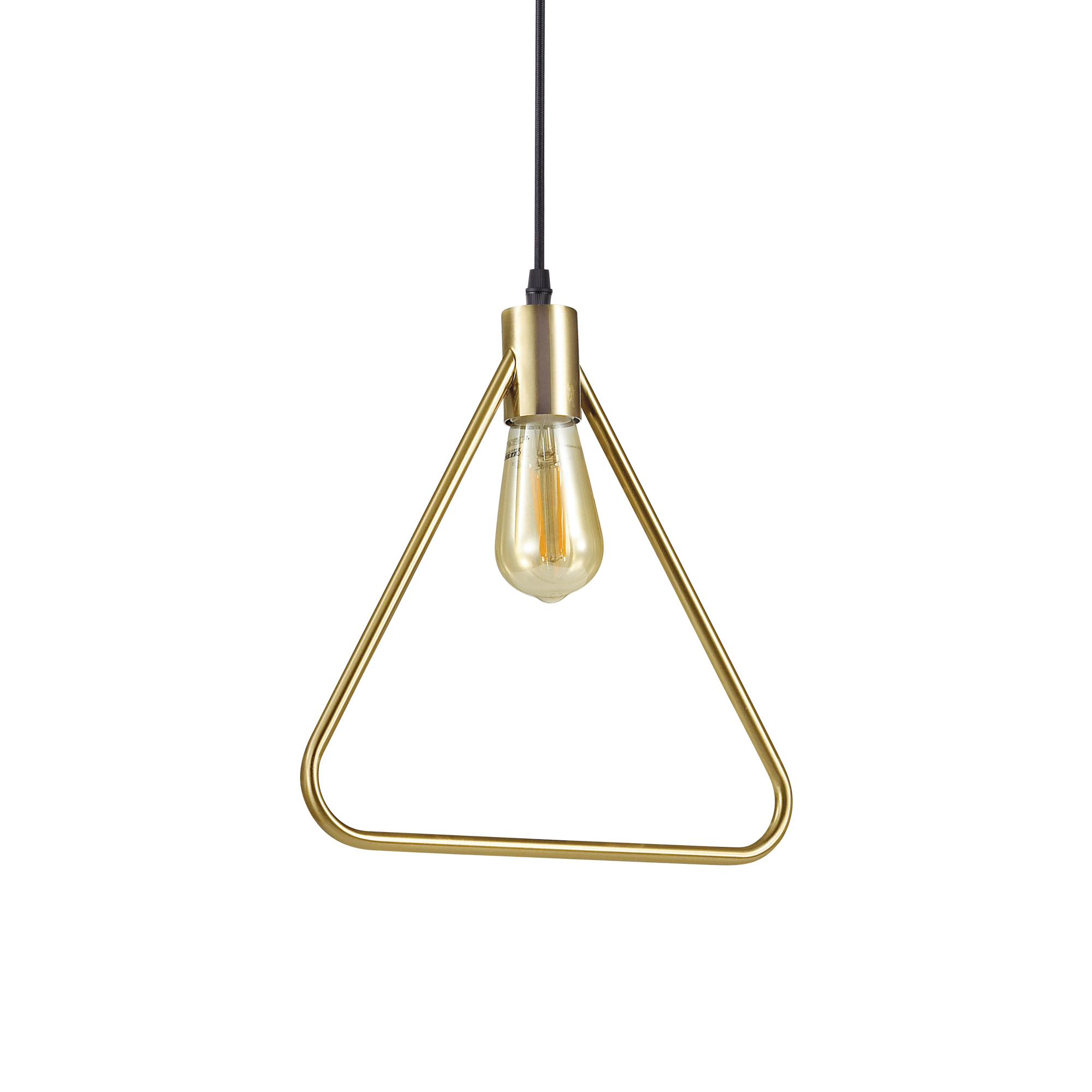 Suspension Pavillon triangle en laiton mat au design graphique