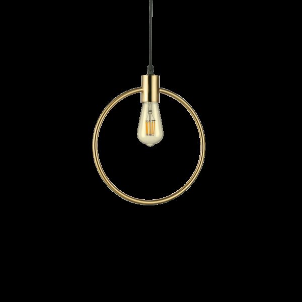 Suspension Pavillon ronde en laiton mat au design graphique