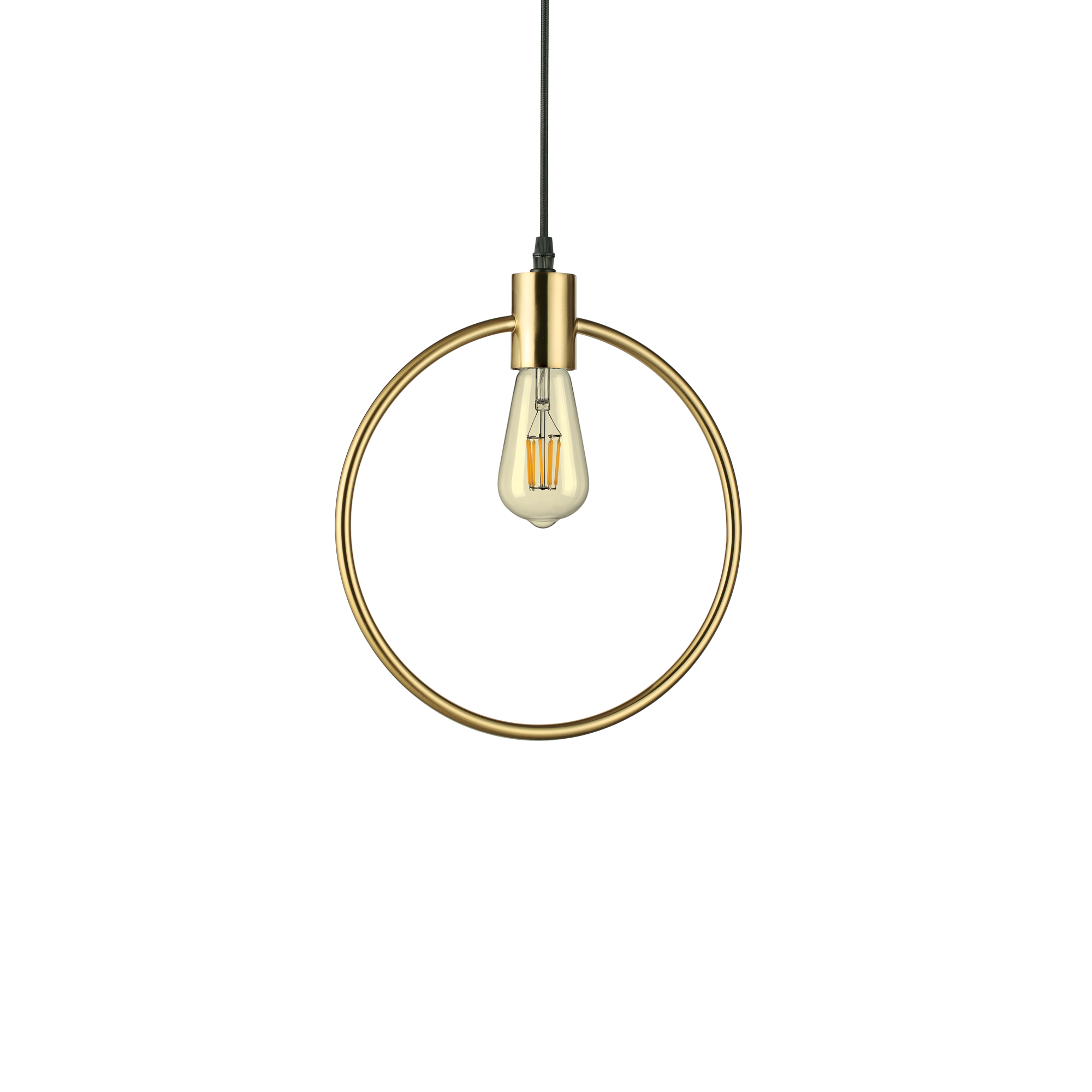 Suspension Pavillon ronde en laiton mat au design graphique