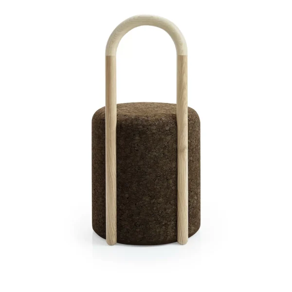 Chaise design Omega 3 en liège noir naturel et bois