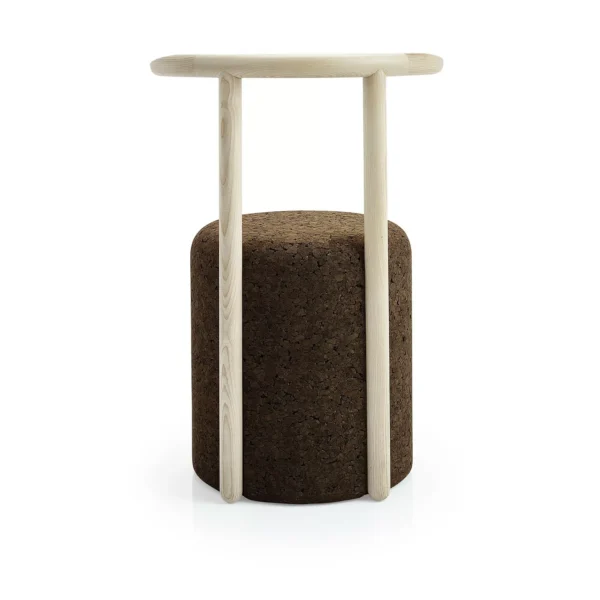 Chaise design Omega 4 en liège noir naturel et bois