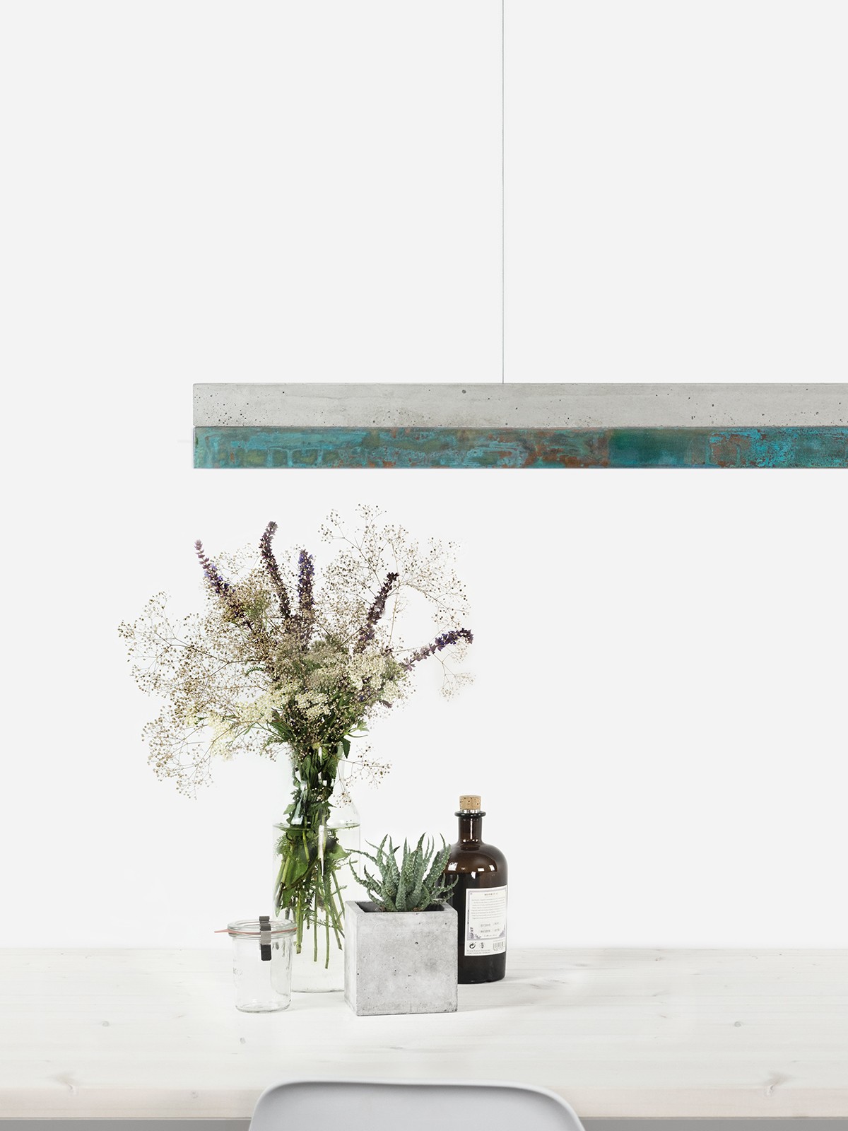 Suspension Design C2 en cuivre oxydé et béton 92 cm par Gant Light