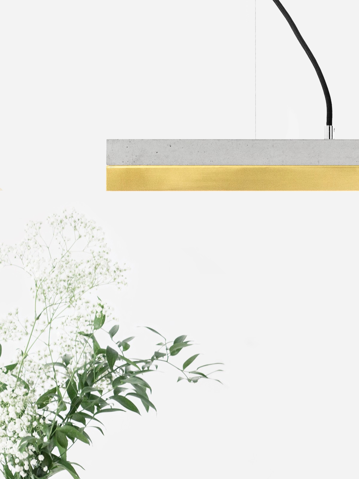 Suspension Design C2 Laiton et béton 92 cm par Gant Light