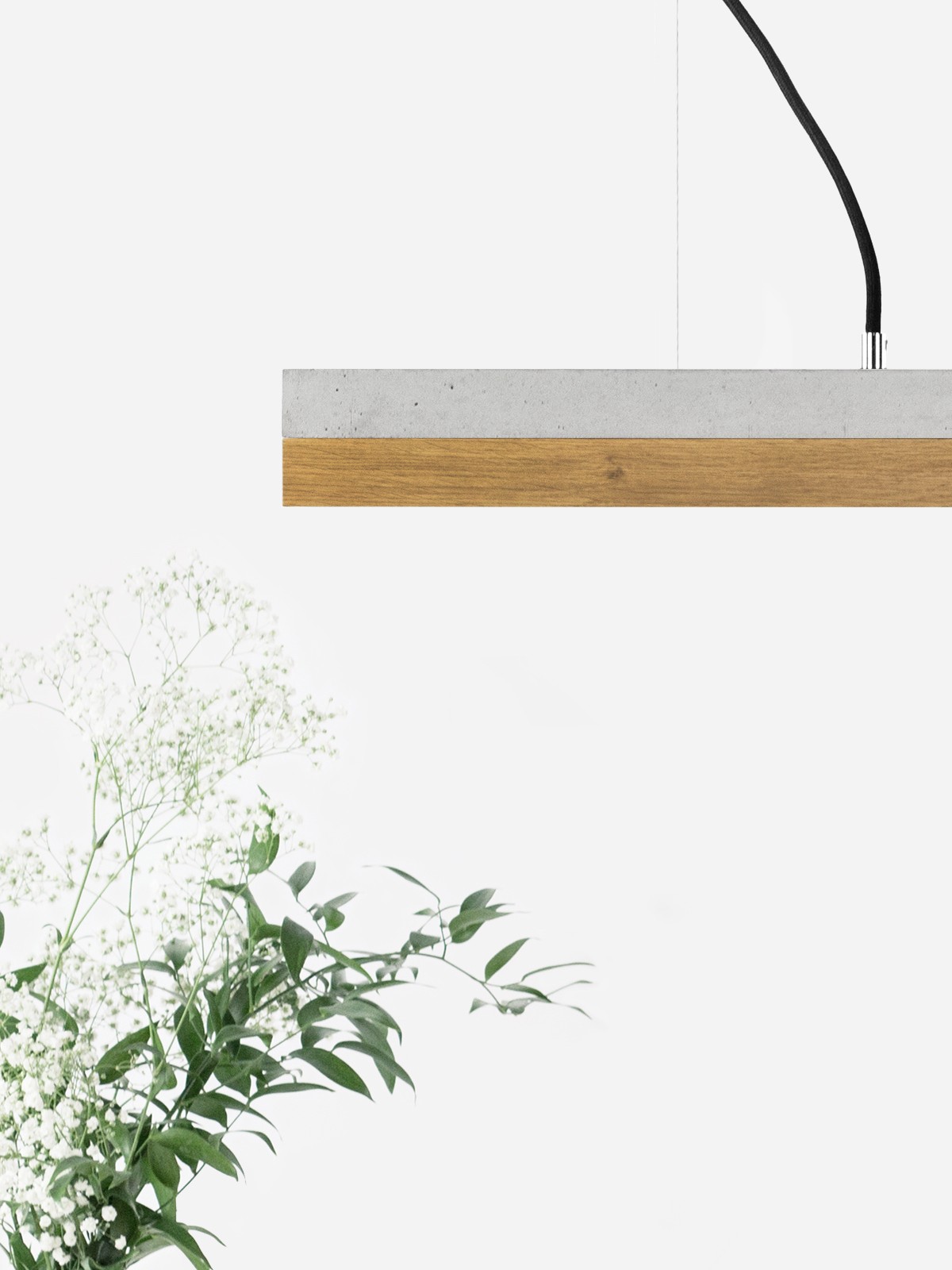 Suspension Design C2 Bois-chêne et béton 92 cm par Gant Light