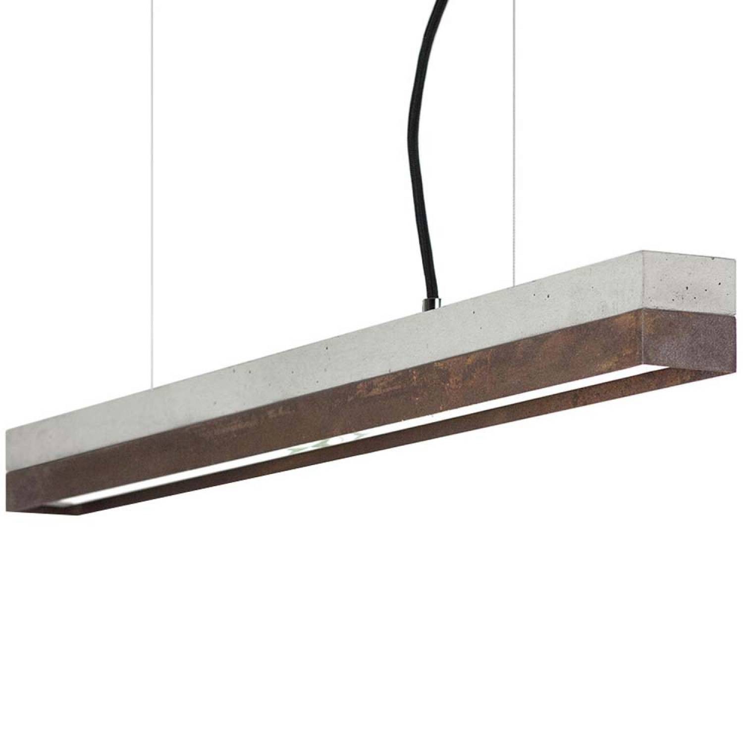 Suspension design C2 en béton et noyer 92 cm au design industriel et minimaliste par Gant Lights