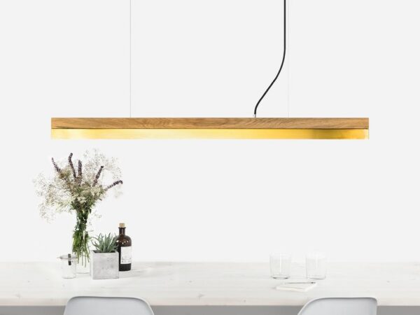 Suspension Design C1o Rectangular bois en chêne massif et laiton