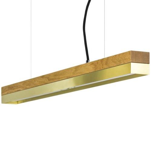 Suspension Design C2o en chêne massif et laiton 92 cm par Gant Light