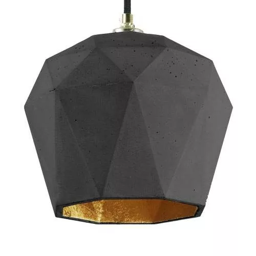 Suspension Design T3 Triangle Noir en béton par Gant Light