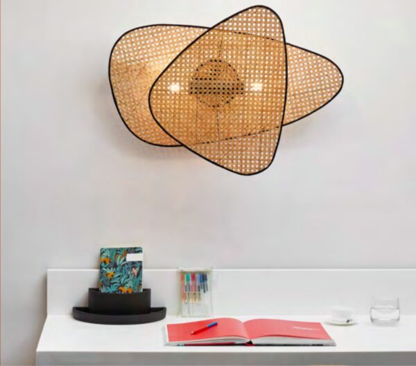 Applique murale Screen double avec écrans en cannage par Market Set
