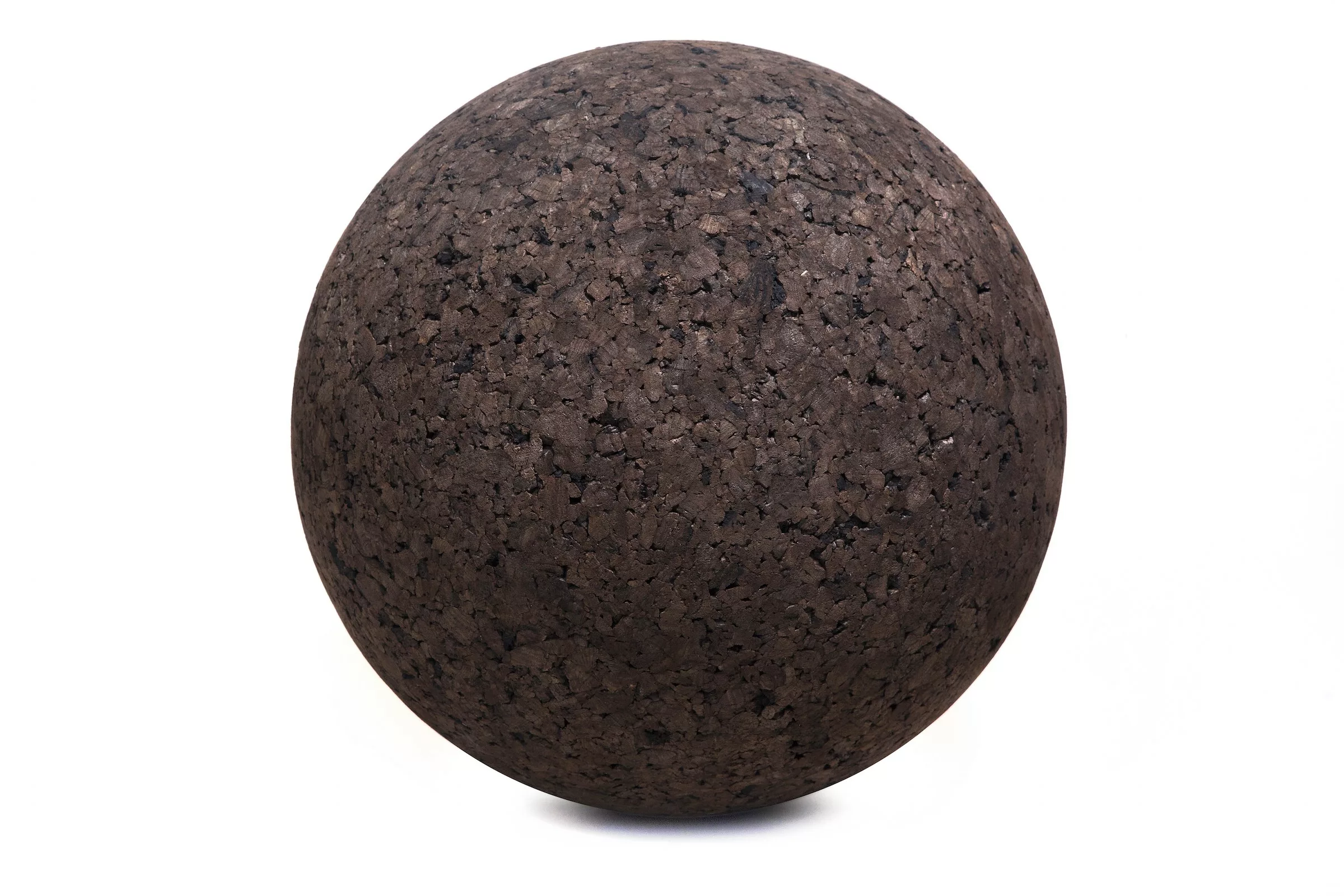 Tabouret rond design O en liège noir naturel 