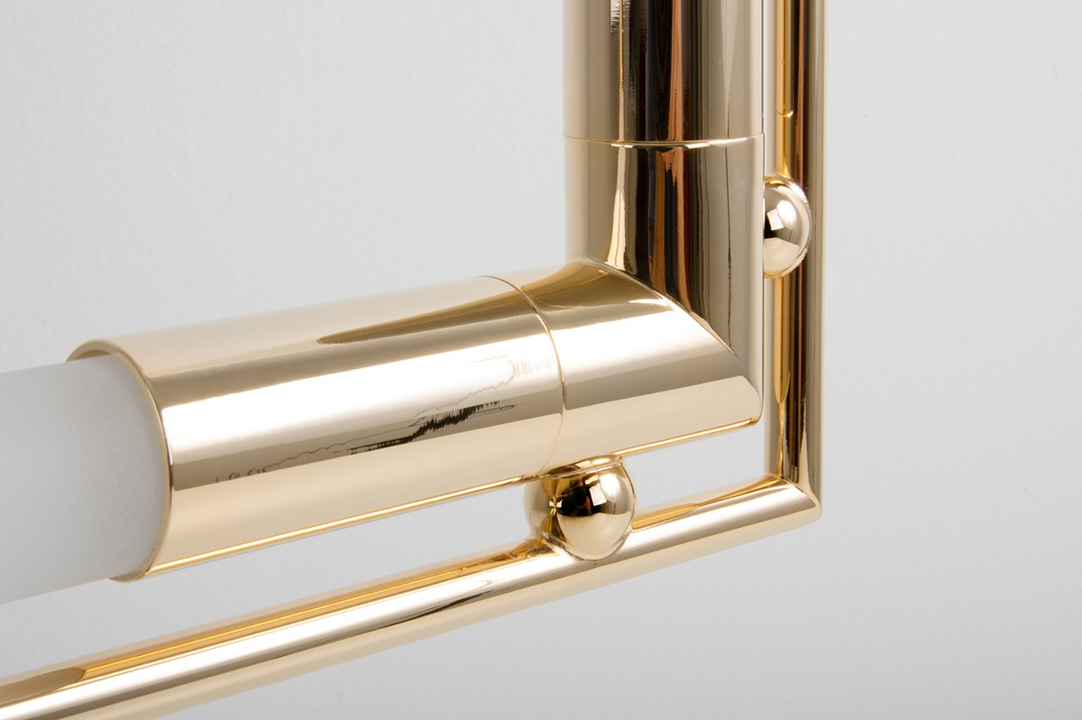 Lampe Jacques Adnet Or – Lampe de Table Quadro Gold (Édition Limitée) Lampe de table Quadro Led Limited Edition Gold par Jacques Adnet pour Lumen center Italia