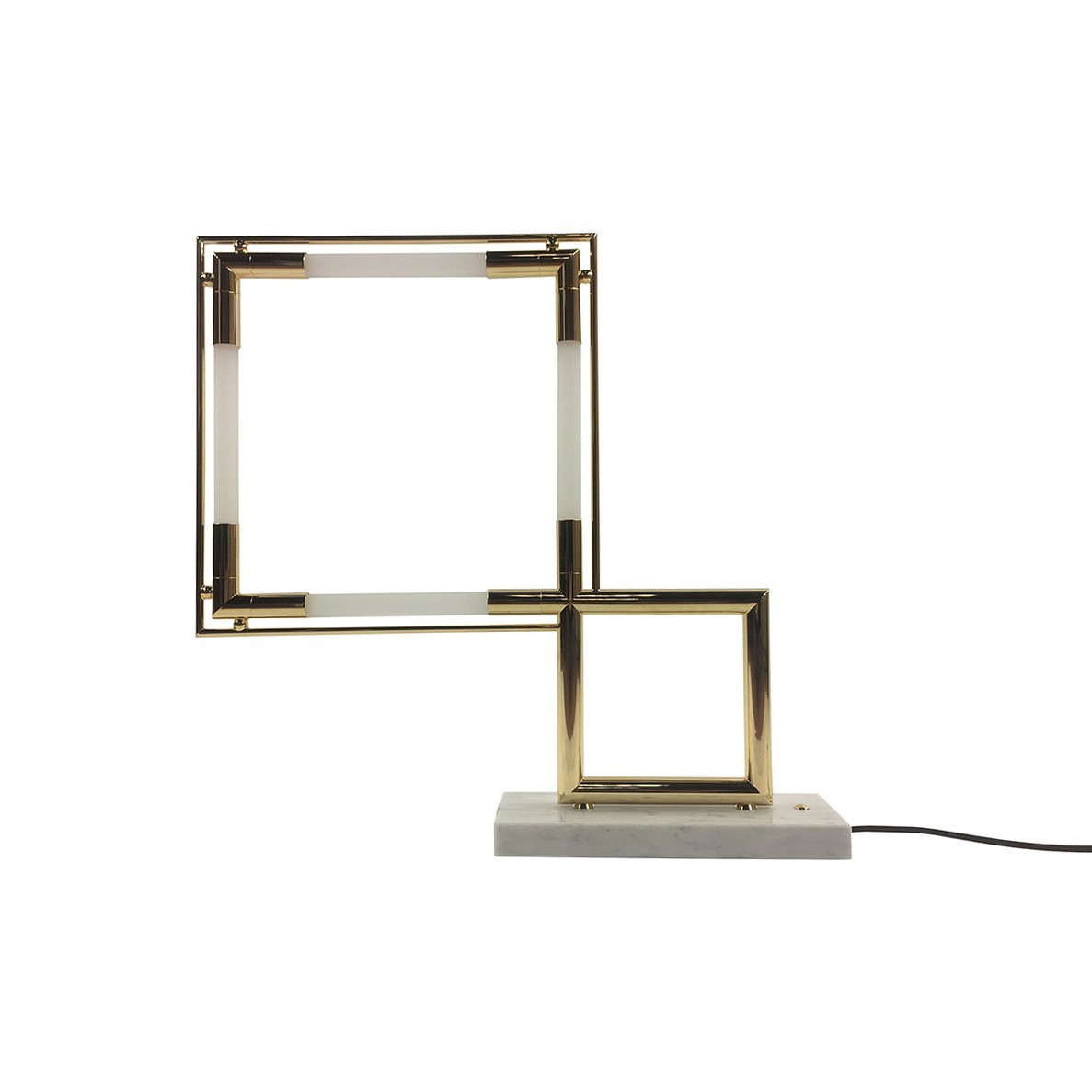 Lampe Jacques Adnet Or – Lampe de Table Quadro Gold (Édition Limitée) Lampe de table Quadro Led Limited Edition Gold par Jacques Adnet pour Lumen center Italia