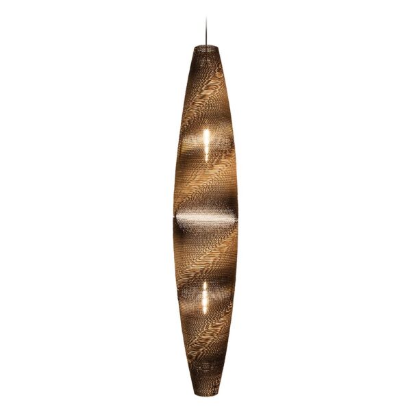 Suspension en carton Skinny spiral Ø 29 cm au design naturel par Think Paper