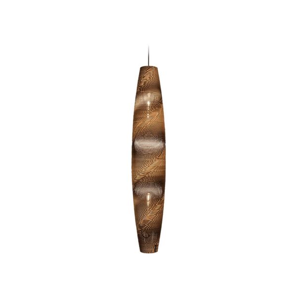 Suspension en carton Skinny spiral Ø 21 cm au design naturel par Think Paper