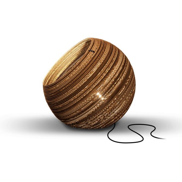 Lampe papier et carton : suspensions et luminaires Lampe à poser en carton Globe Ø44 cm au design naturel par Think Paper